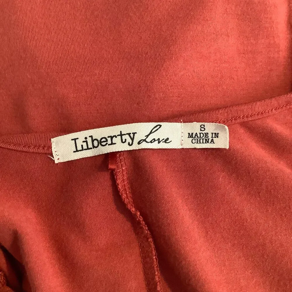 Liberty Love Burnt Orange Two Piece Dress Lace Cardigan Topper Small